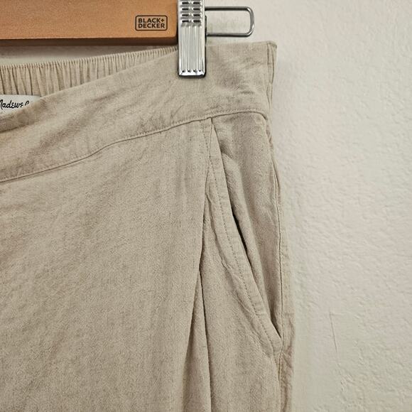 MADEWELL Pull-On Straight Crop Linen Pant in Natural Undyed Size 2 - Picture 4 of 12